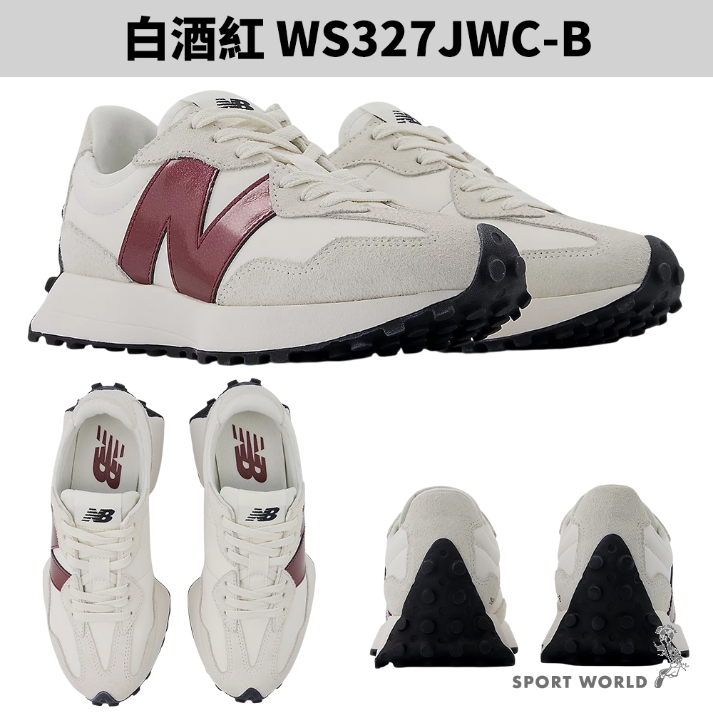New Balance 327 休閒鞋女鞋白灰銀/白酒紅【運動世界】WS327JWB-B
