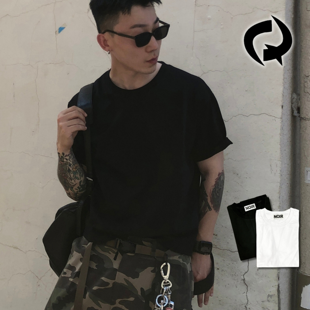 【Qodi】現貨 NOIR 短版 素T Boxy fit 短版 素T 百搭 短T 素面 基本款 寬鬆 短袖T恤 | 蝦皮購物