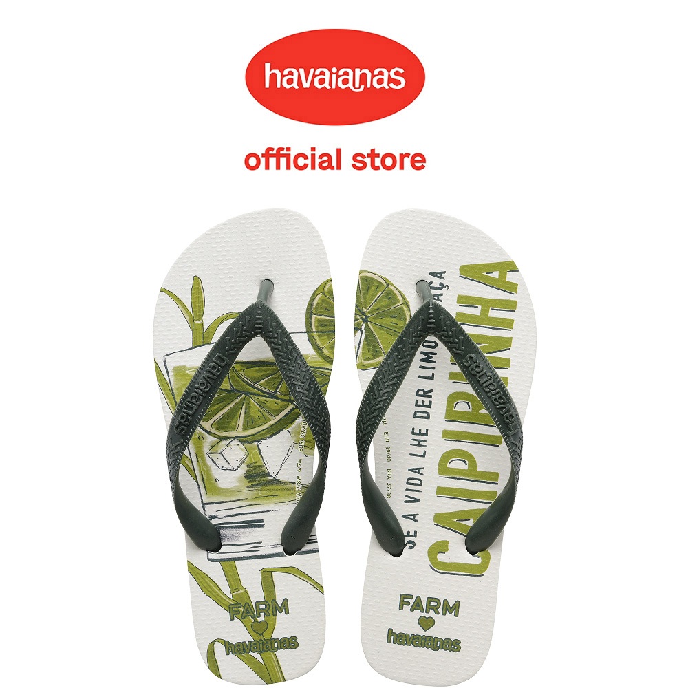 Havaianas哈瓦仕 拖鞋 男女鞋 檸檬 蘭姆酒 綠白 FARM Rio聯名設計款 4150153-4896U | 蝦皮購物