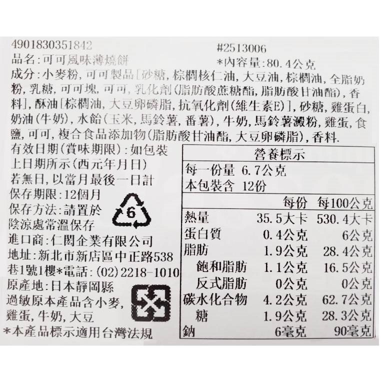 日本 Dasses夾心餅 三立製果薄燒餅- 可可風味/白可可風味/抹茶風味(78g-80g/盒)【現貨】 | 蝦皮購物