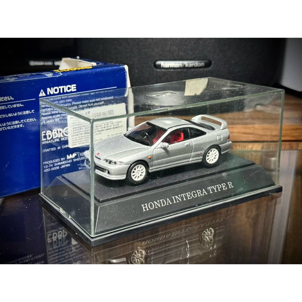 Miniature Ebbro 1/43 - Honda Integra Type R Jaune - Très Bon état