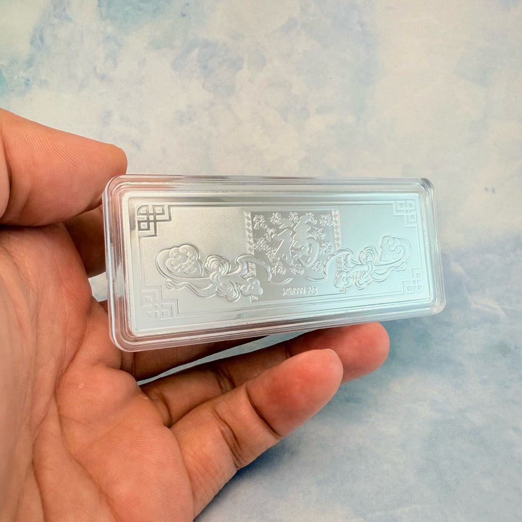 999 純銀馬八駿圖百福靈芝如意50克50g 白銀條塊投資銀條抗通膨保值銀錠
