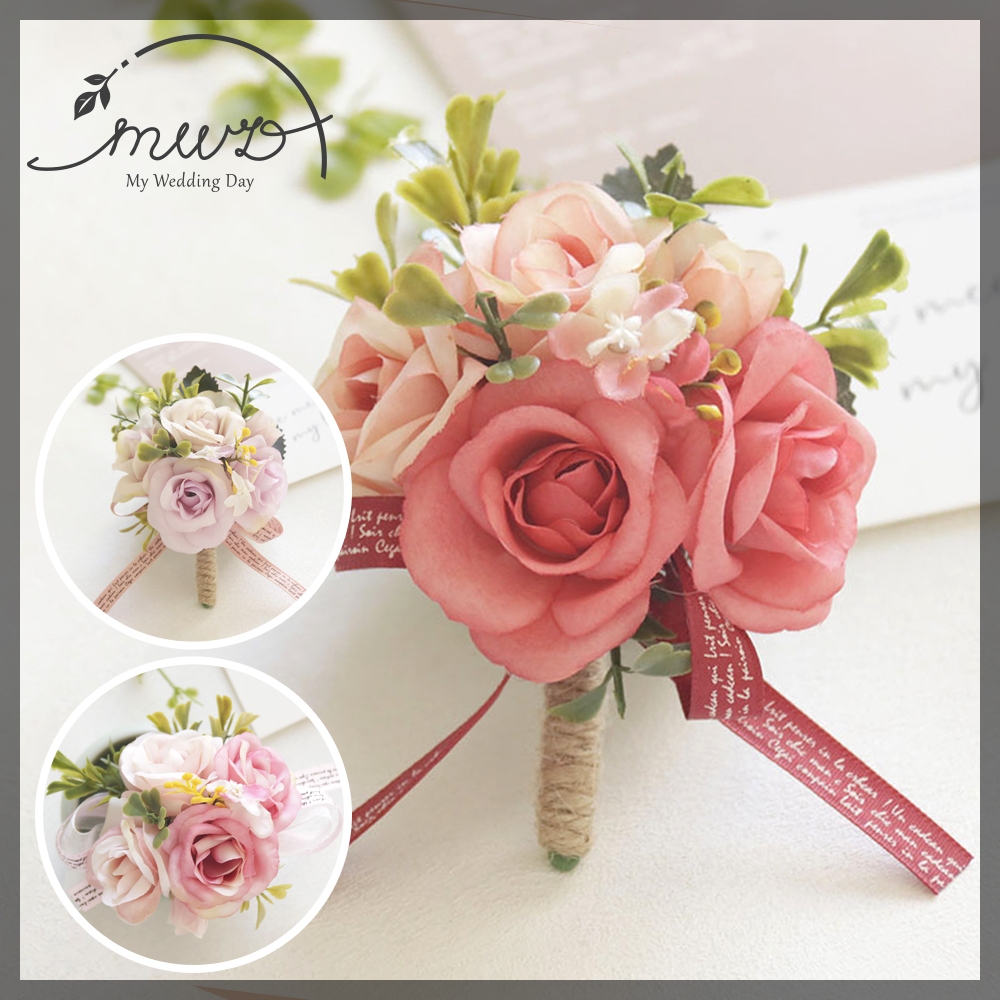 現貨 韓式玫瑰胸花【婚禮胸花】WD0368 宴會胸花 伴娘手花 主婚人胸花 結婚胸花 婚用飾品 仿真胸花 典禮胸花 | 蝦皮購物