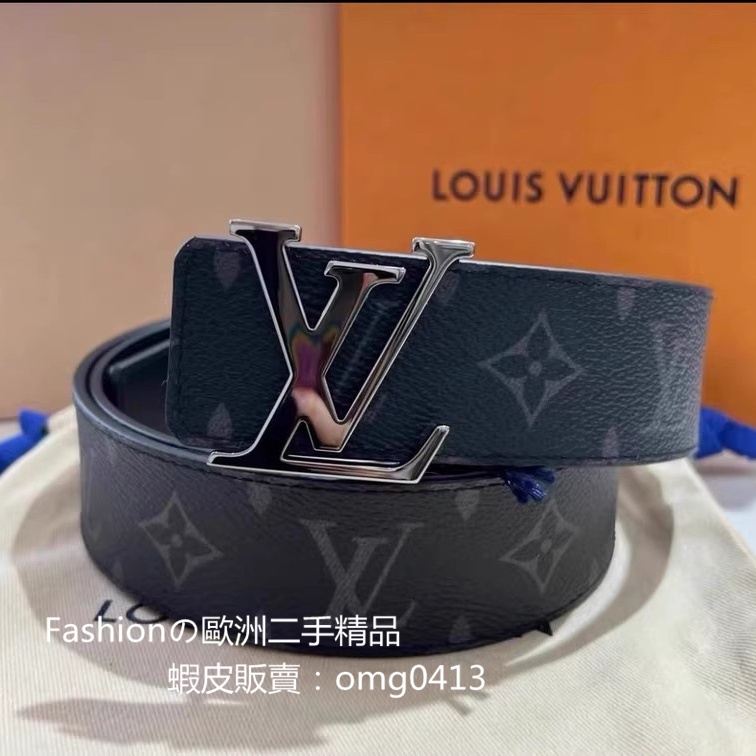 二手美品 LΟUΙS VUΙΤΤΟΝ Initiаlеs 40毫米雙面皮帶 M9043U | 蝦皮購物