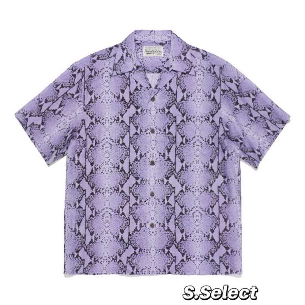 S.Select】 WACKO MARIA PYTHON OPEN COLLAR SHIRT日系風格蛇紋短袖