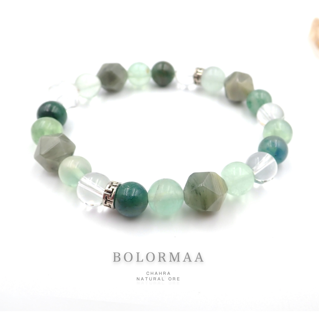 博洛馬 BOLORMAA 『 重整方向 × 清晰行動 × 穩定前進 』綠草石_綠雲母_白水晶_螢石 | 蝦皮購物