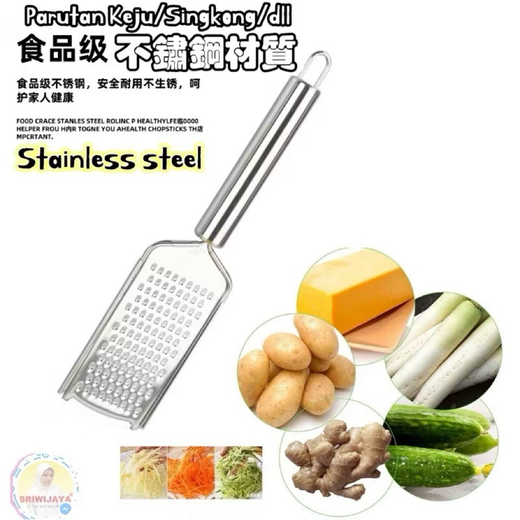 不銹鋼 廚房 多功能刨刀 起司刨絲器 切絲板PARUTAN Keju Cheese STAINLESS Grater | 蝦皮購物