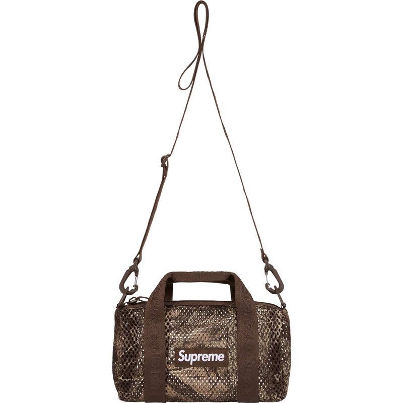 SUPREME 25SS MESH MINI DUFFLE BAG 網眼滾筒包側背包(叢林迷彩) 化學 