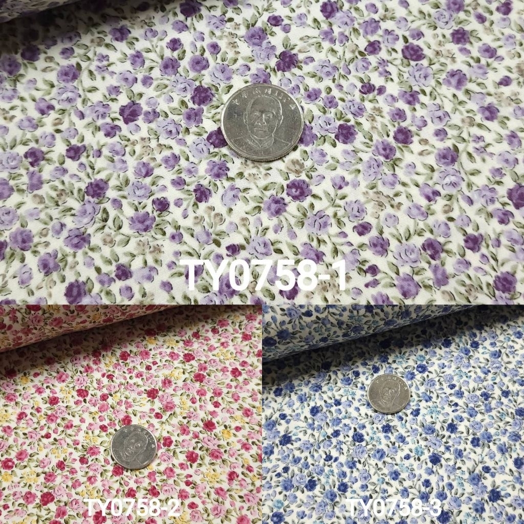棉布 台灣棉布 田園小碎花 TY0758 復古鄉村風花布 洋裁拼布材料 手作小物布料 | 蘇比手作工坊 | 蝦皮購物