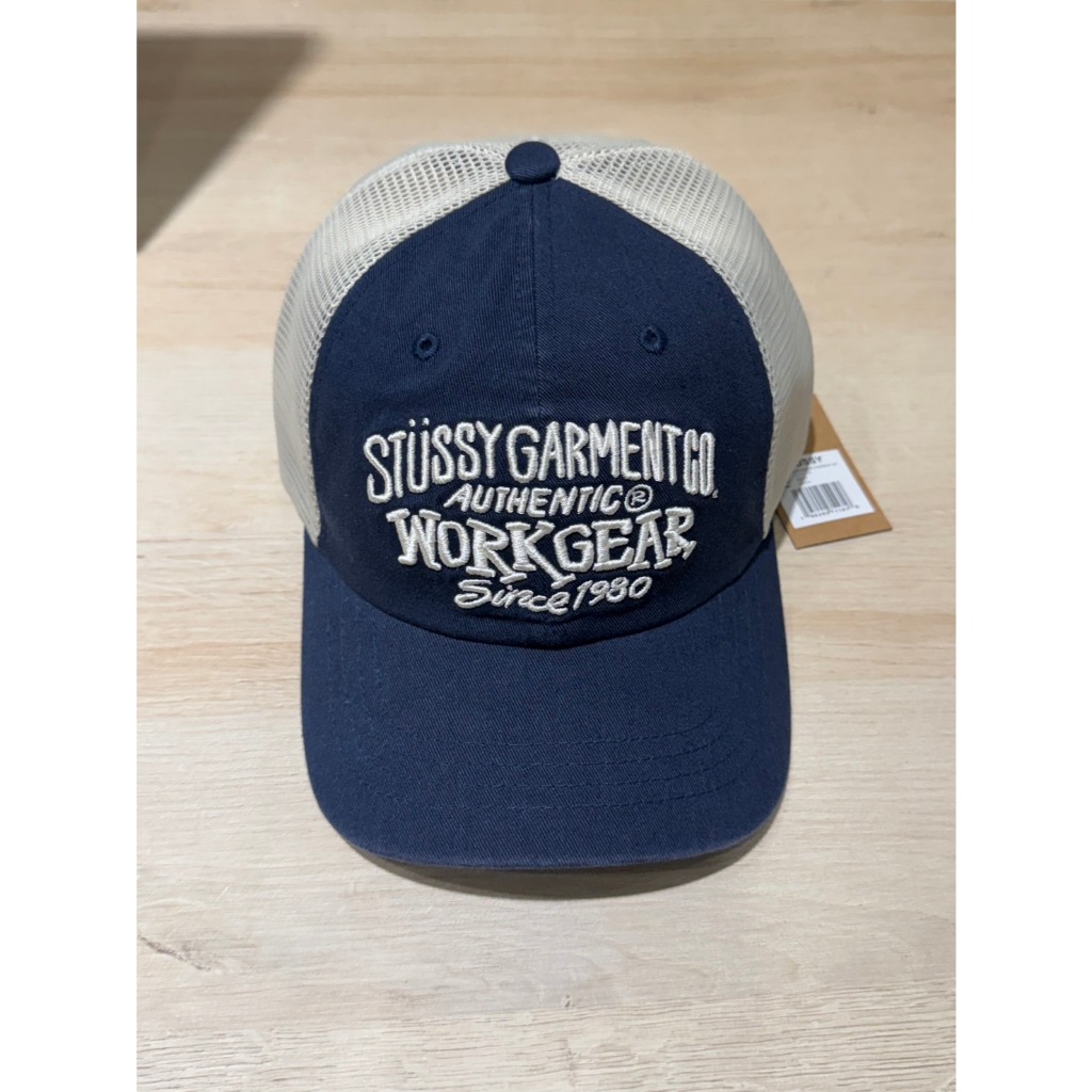TACKSTHGOOD】STUSSY LOW PROFILE WORKGEAR STRAPBACK 深藍黑紅網帽