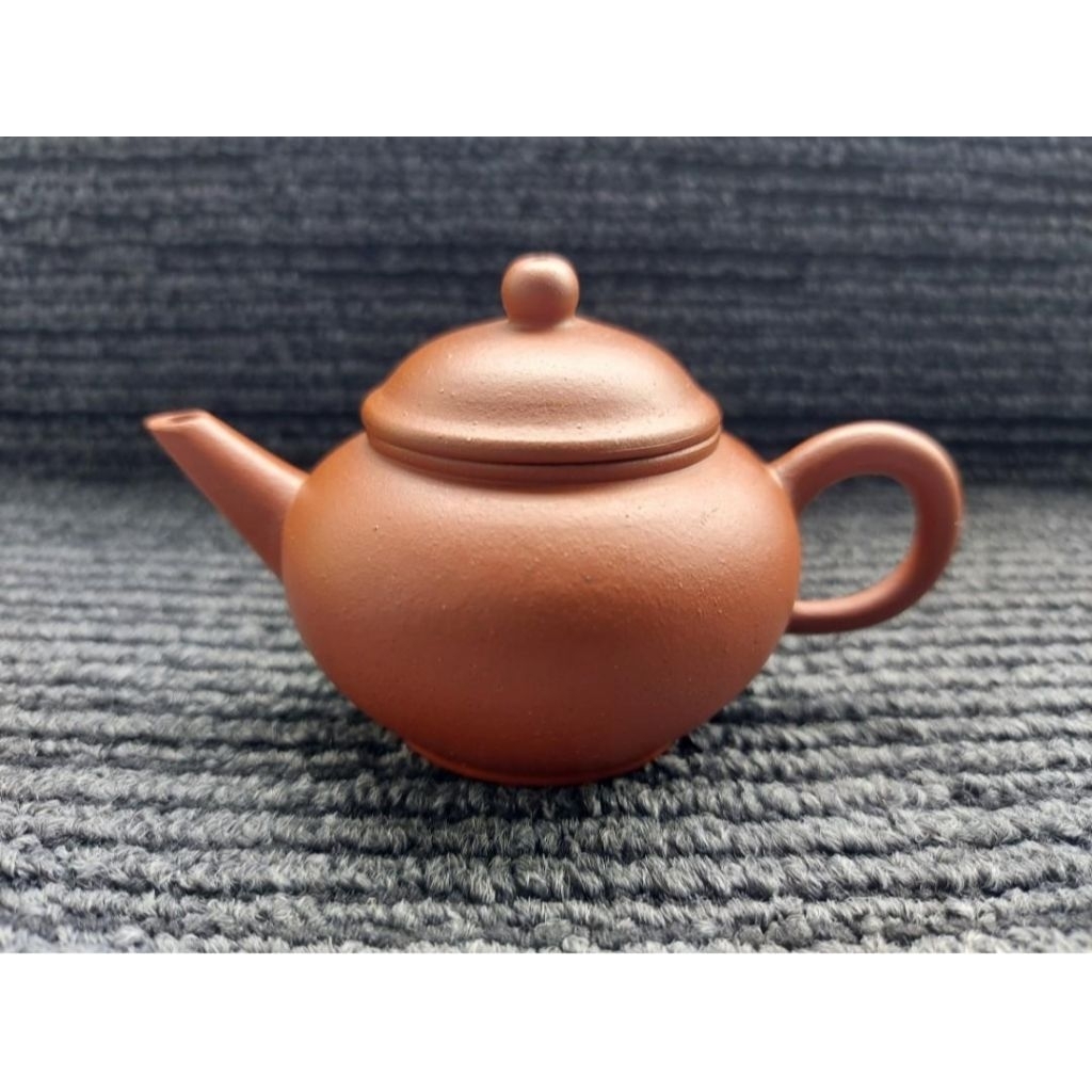 聽壺】中國宜興紫砂壺早期60年代時期紅泥壺4杯【庭記】水平壺底款
