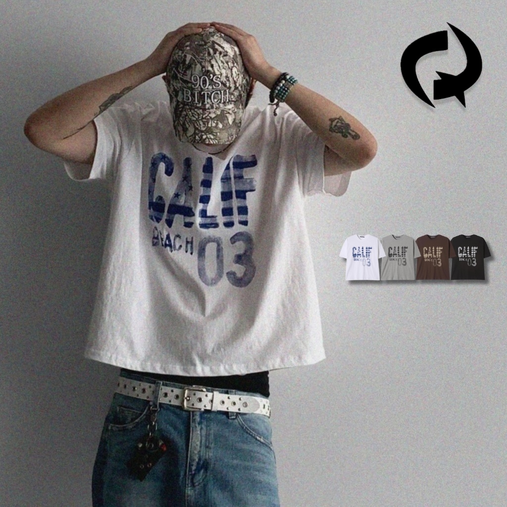 【QODi】短版Calif Crop短袖T恤 Boxy fit 韓國代購 短版 寬T 短袖 短T 短袖T恤 寬鬆 男女 | 蝦皮購物