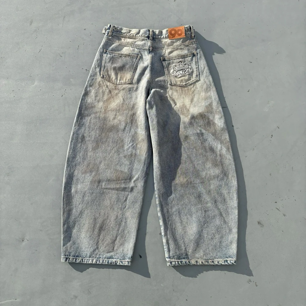 o*0様 9090King Logo Slub Denim Buggy Pant King Logo Slub Denim Buggy Pants – YZ