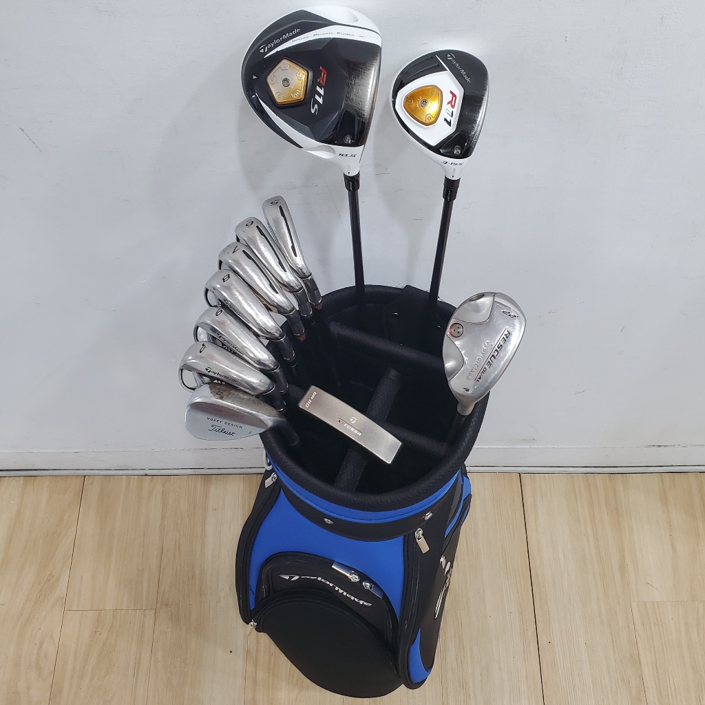 二手品TaylorMade R11s 1/3木+RESCUE 4號小雞腿+M1 5-P鐵桿組+挖起桿+推桿+球袋 SET | 蝦皮購物