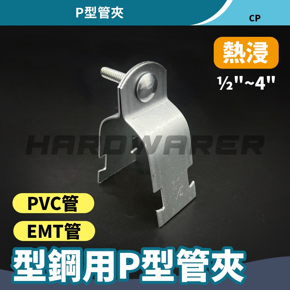 【五金人】熱浸P型管夾 1/2