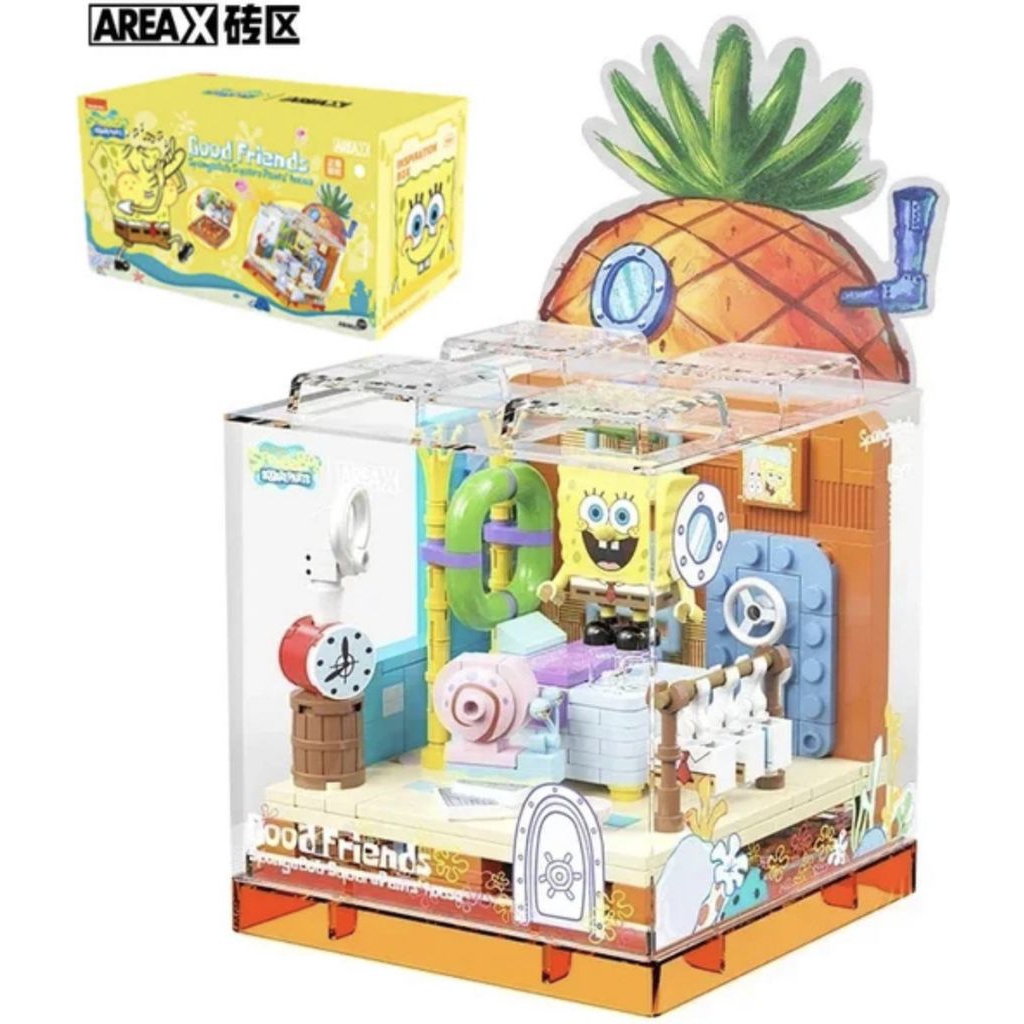 【現貨】AREAX磚區 海綿寶寶好朋友box 第①彈菠蘿屋 | 蝦皮購物