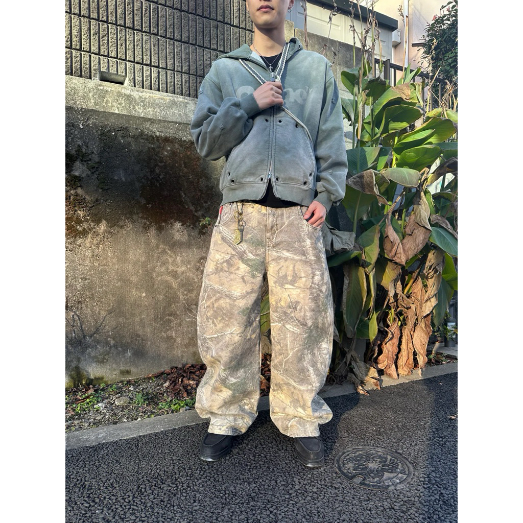 9090 King Logo Slub Denim Buggy Pants | 蝦皮購物
