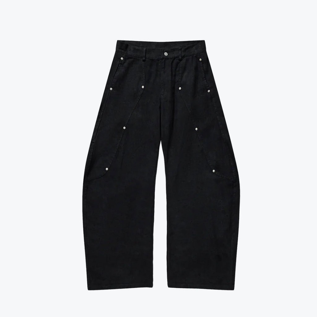 【P.COAST LAB 】SENSE Curved Leg Trousers (Dull Black) | 蝦皮購物