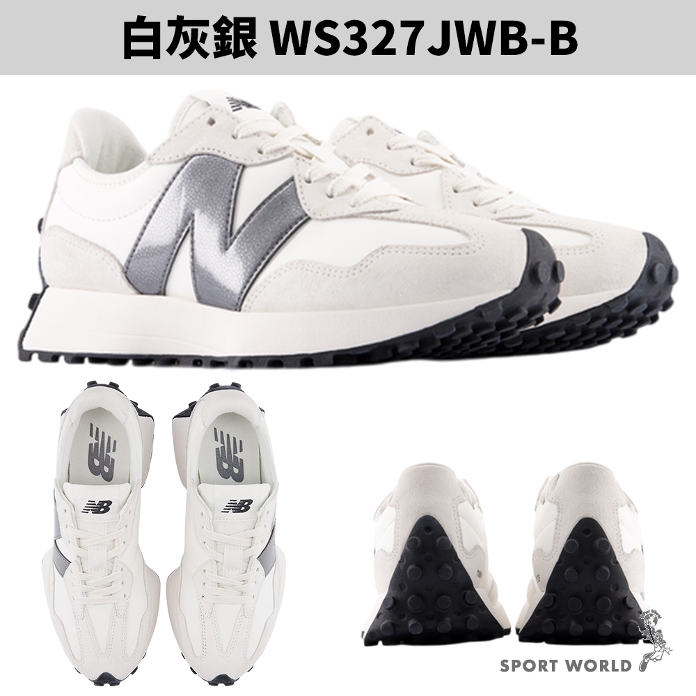 New Balance 327 休閒鞋女鞋白灰銀/白酒紅【運動世界】WS327JWB-B