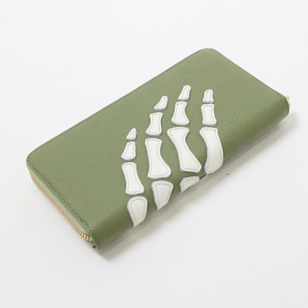 Hills】KAPITAL THUMBSUP BONE HAND ZIP LONG WALLET 長夾骨頭現貨