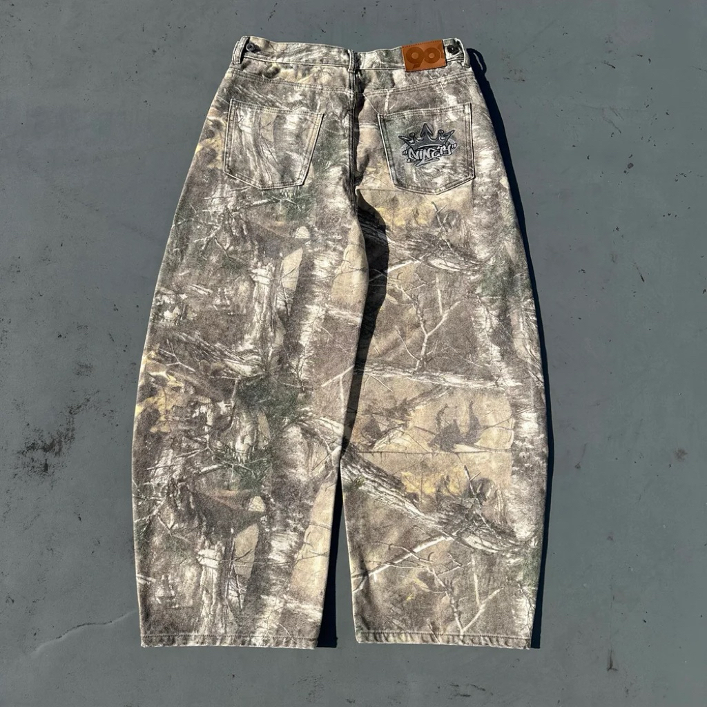 パンツ 9090 king logo slub denim buggy pants L King Logo Slub Denim Buggy Pants – YZ