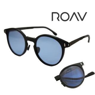 【原廠公司貨】ROAV 美國洛杉磯 Milkyway複合薄鋼折疊偏光太陽眼鏡 OS001.13.11.21 黑框淺藍鏡片