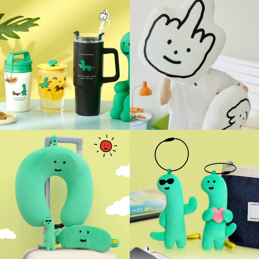 LINE FRIENDS JOGUMAN 可拆洗頸枕 眼罩 娃娃吊飾 中指大抱枕 環保杯 冷飲杯 | 蝦皮購物