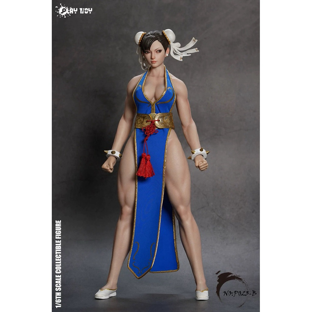 現貨PLAY TOY 1/6 藍衣快打旋風格鬥女神2.0 春麗鋼骨包膠素體| 蝦皮購物
