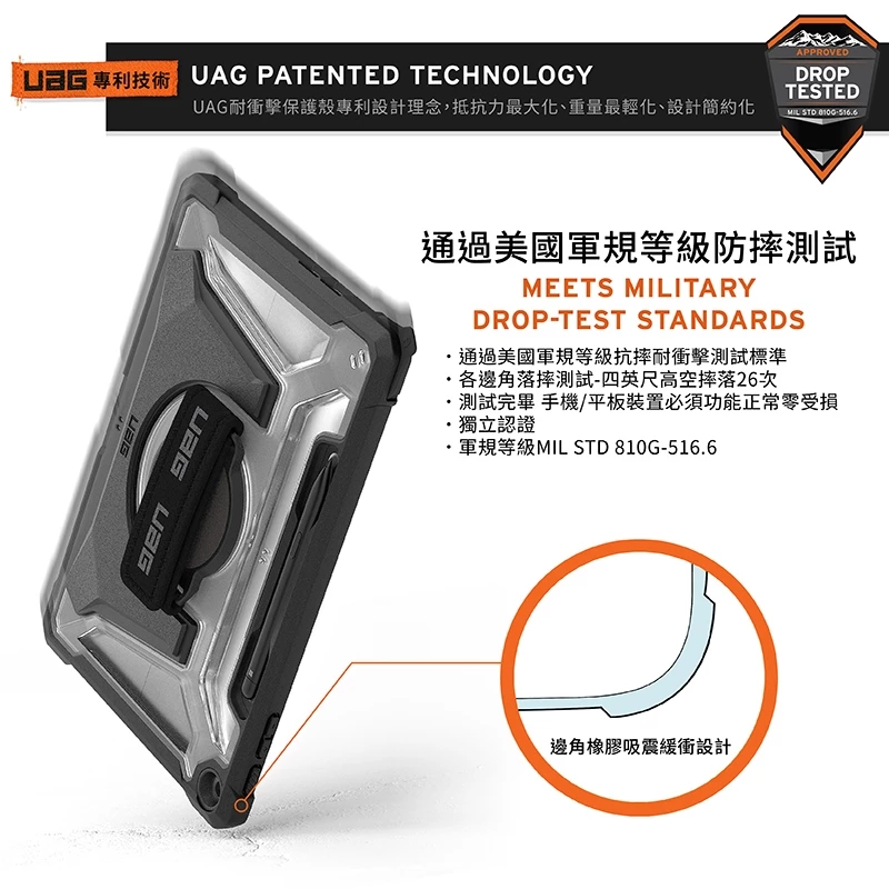 UAG 經典軍規耐衝擊 Surface Pro 12 (12 吋,2025) 保護殼, 透明
