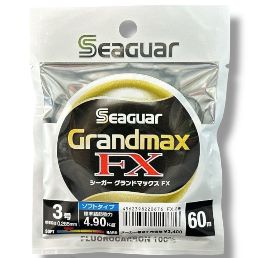 中壢紅海釣具【Seaguar】日本島內GRANDMAX FX-60M(黑)卡夢線碳纖線頂級