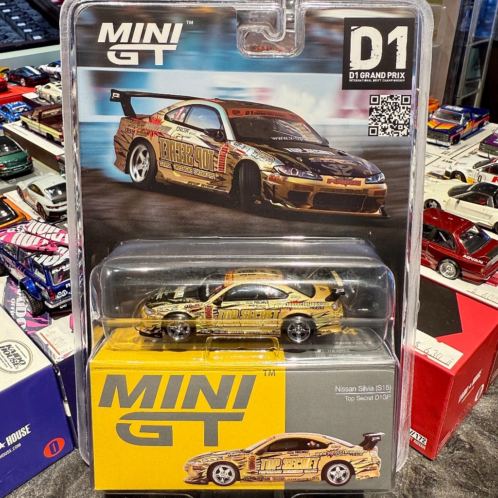 免運現貨MINI GT Nissan Silvia S15 Top Secret D1GP 金色714 吊卡版