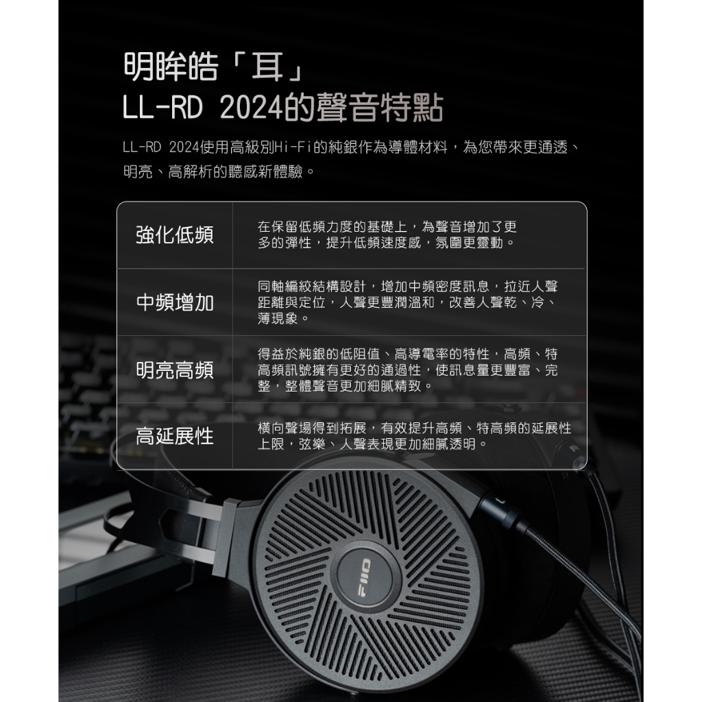 FIIO台灣官方】LL-RD 2024 高純度單晶純銀雙3.5mm可換插頭耳機升級線