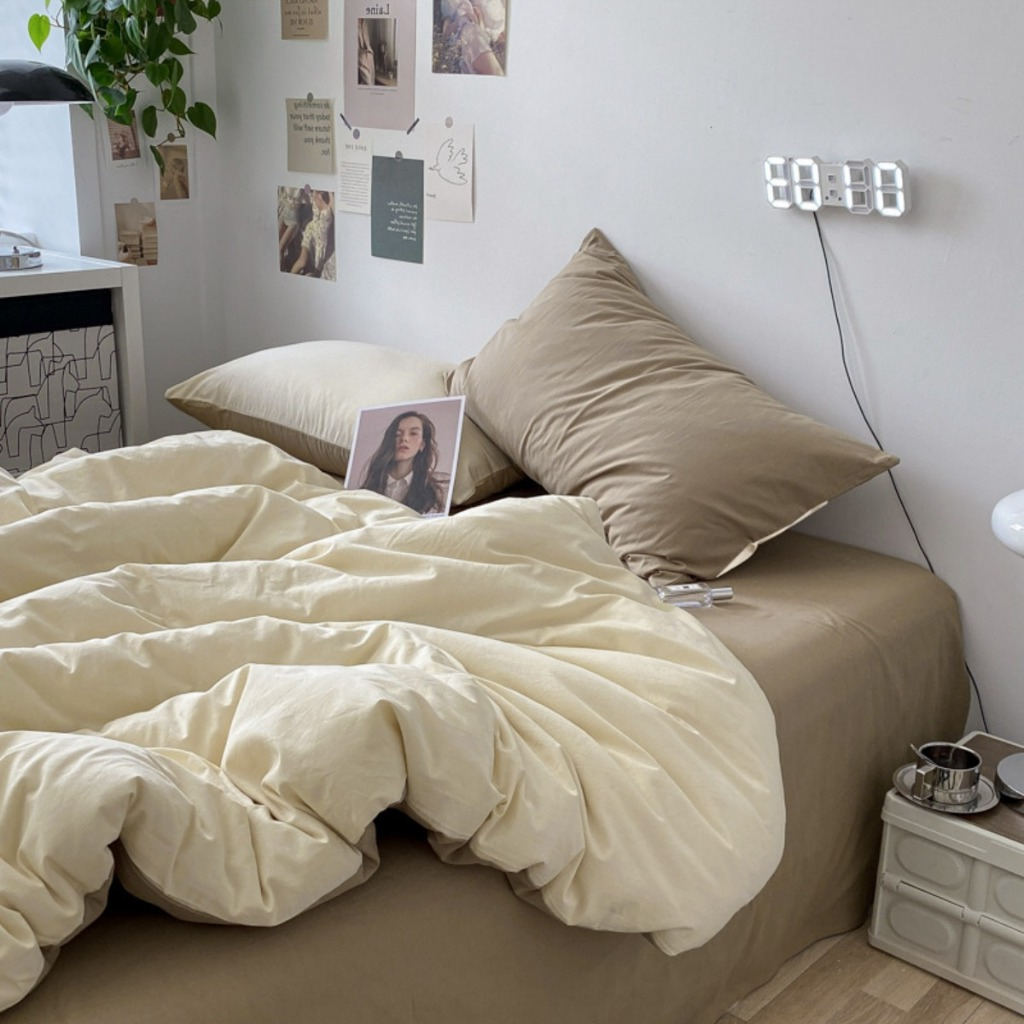 Arvo Home 舒眠裸睡4件組 素色床包組 特大床包組 鬆緊帶床包 親膚床包 四季被套 90*200床包 宿舍床 | 蝦皮購物