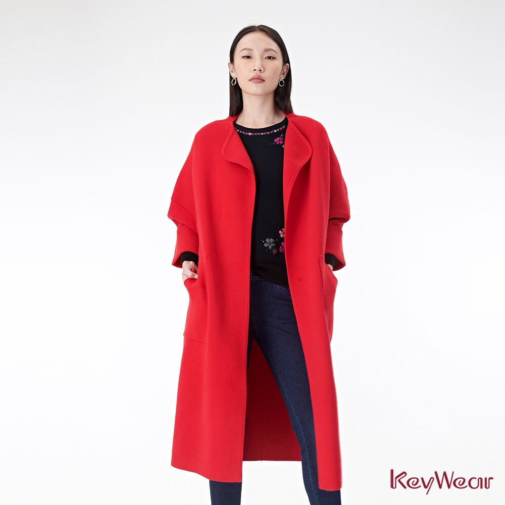 【KeyWear 奇威名品】時尚強縮厚實長袖針織外套(共4色) | 蝦皮購物