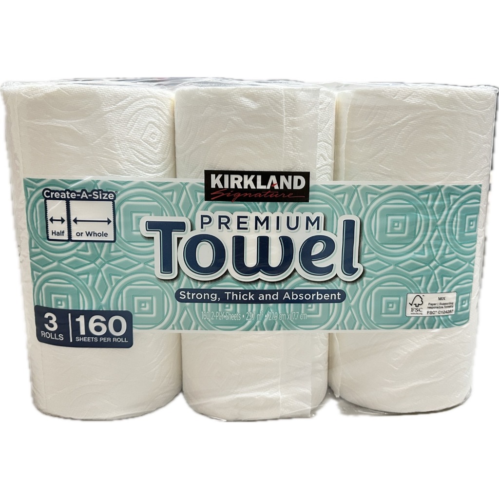 【現貨】廚房紙巾 COSTCO好市多 Kirkland Signature科克蘭特級紙巾 3入一組 | 蝦皮購物