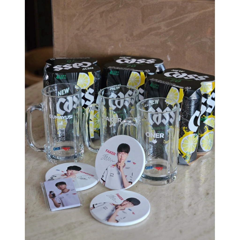 9091] 正品韓國T1啤酒杯T1cass聯名款商品faker啤酒杯🍺T1小卡T1代購