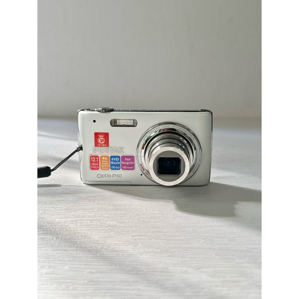 Pentax Optio P80復古CCD數位美顏卡片相機奶白| 蝦皮購物