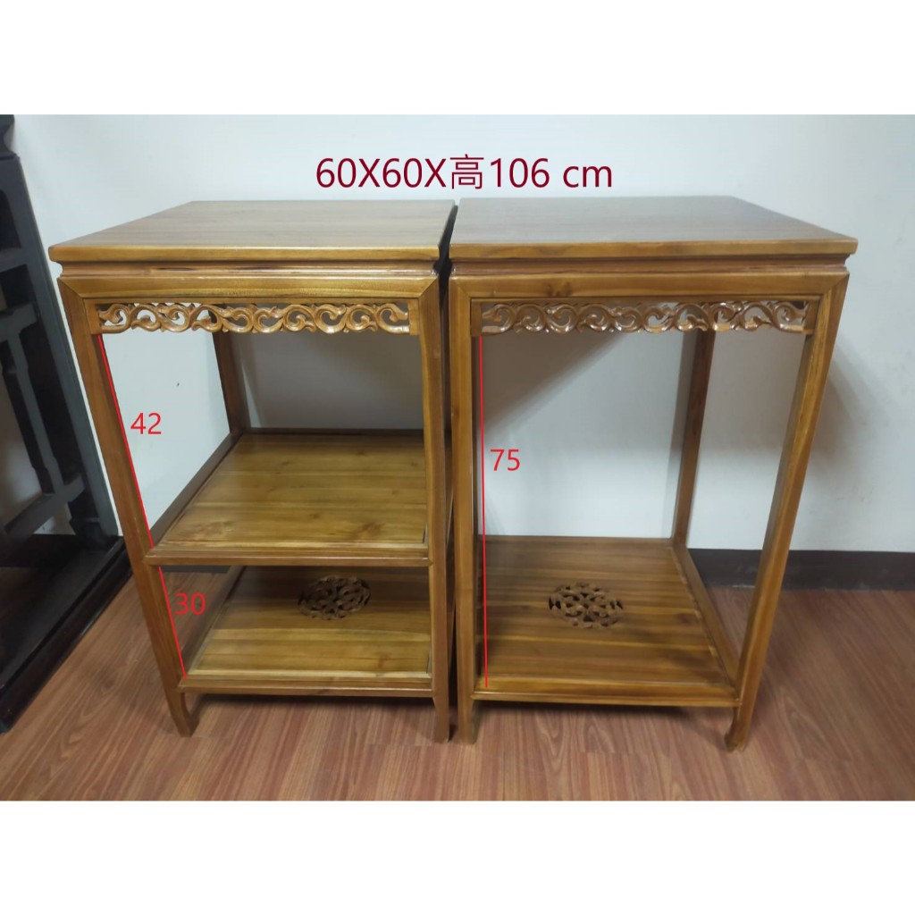 萬木之王~全新柚木花台60X60X高106公分單抽.三層副殿小神桌.令旗.牌位