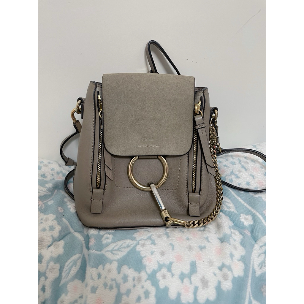 chloe faye mini backpack 開 箱 CHLOE FAYE mini後背包| 蝦皮購物