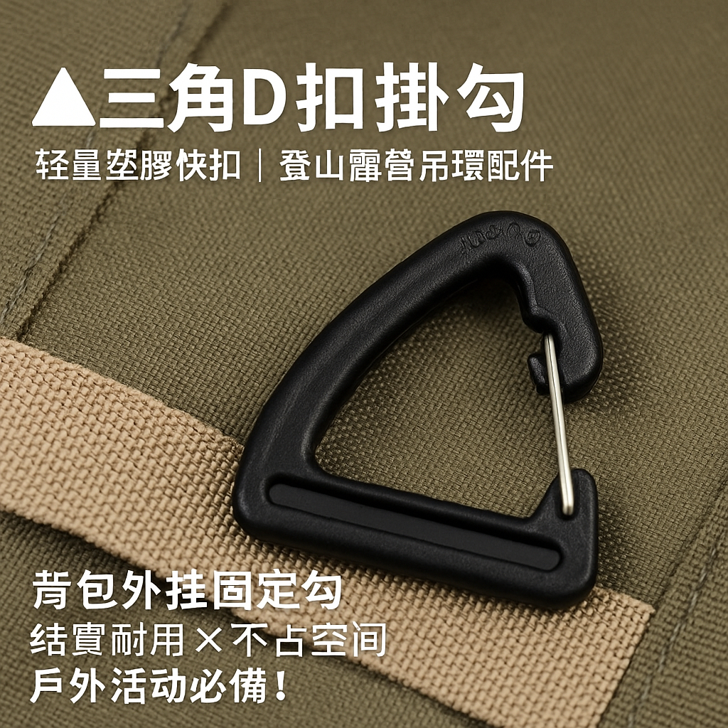 【台灣出貨】三角D扣｜掛勾｜快扣｜背包扣環｜登山扣｜露營扣具｜裝備吊環 | 蝦皮購物