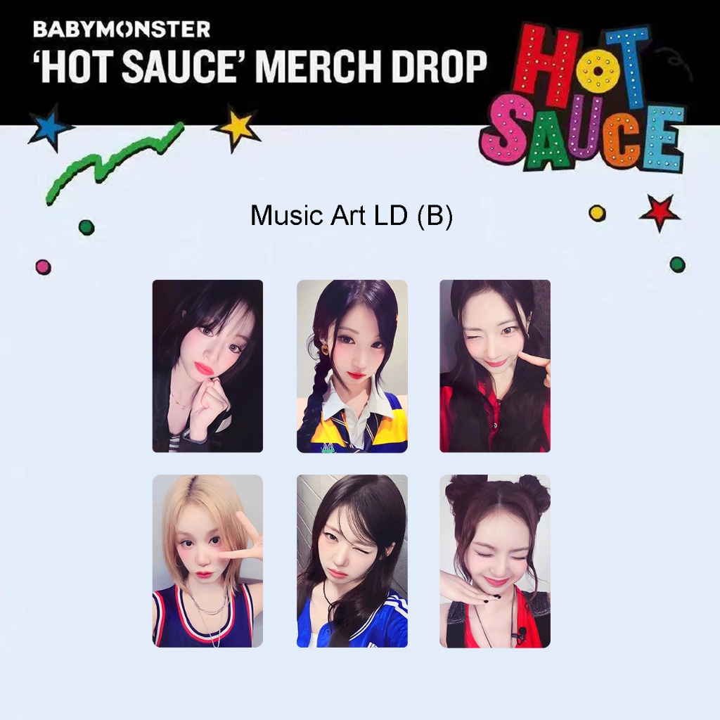 😻babymonster數碼單曲特典卡寳怪新專輯Hot Sauce小卡K4 MA特典申廈藍