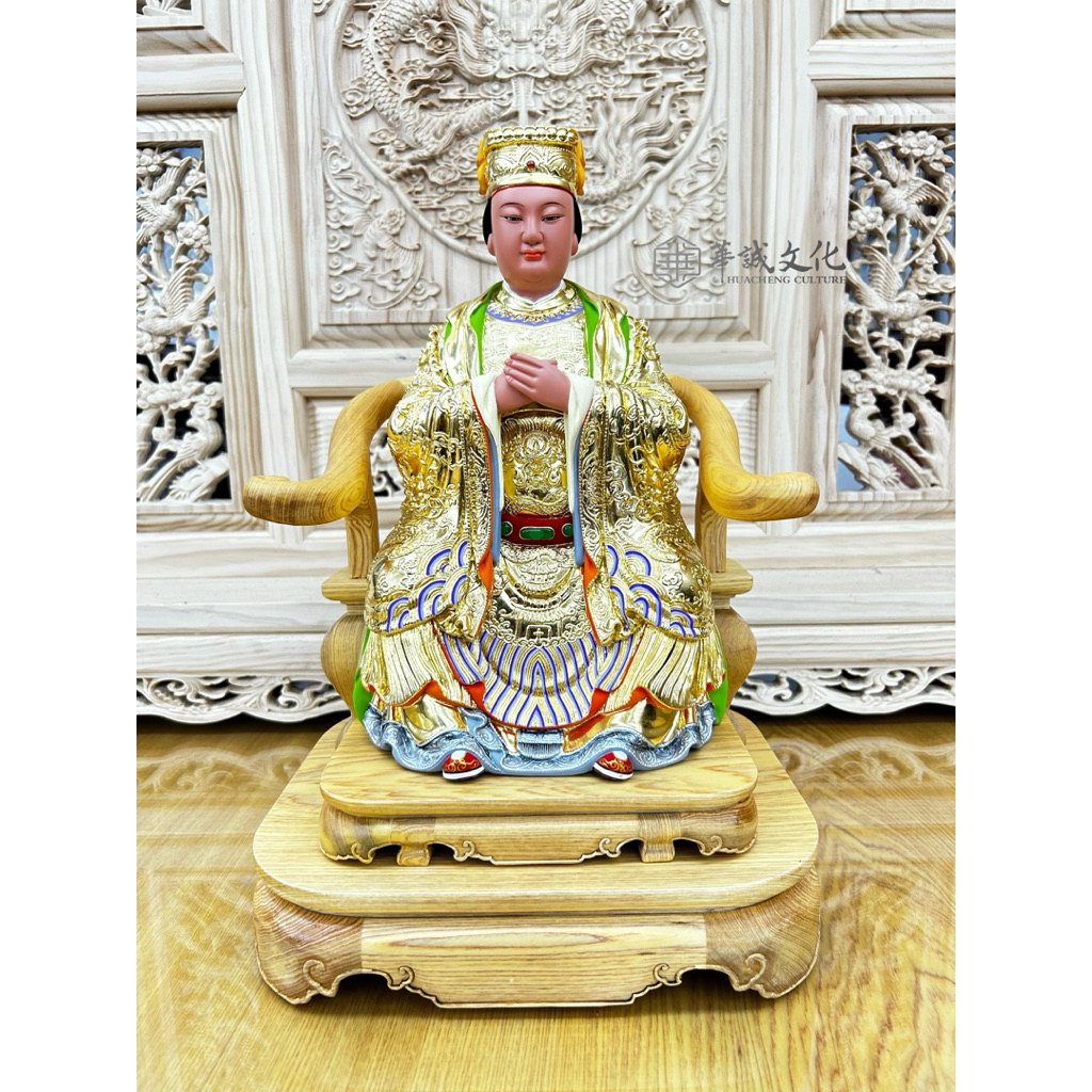 「華誠」 1尺拖1尺3 拖身 天上聖母 媽祖｜朝天體 金身 神像 樟木雕刻｜越檜拖椅 精緻雕刻 B2506 | 蝦皮購物
