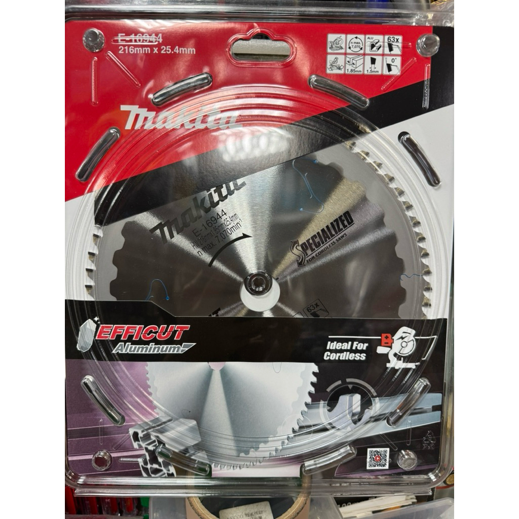 MAKITA 牧田鋁用圓鋸片216mm(8”)*63齒25.4mm孔徑/E-16944/EFFICUT