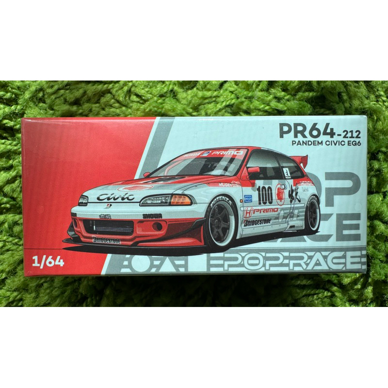 POPRACE 1/64 PANDEM CIVIC EG6 出光 #100 引擎蓋可開 | 蝦皮購物