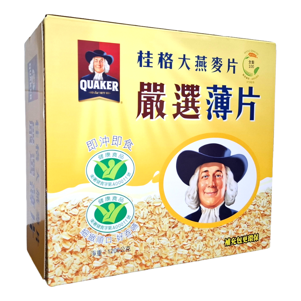 【桂格】QUAKER 桂格 大燕麥片 嚴選薄片 1200g 大包裝 | 蝦皮購物