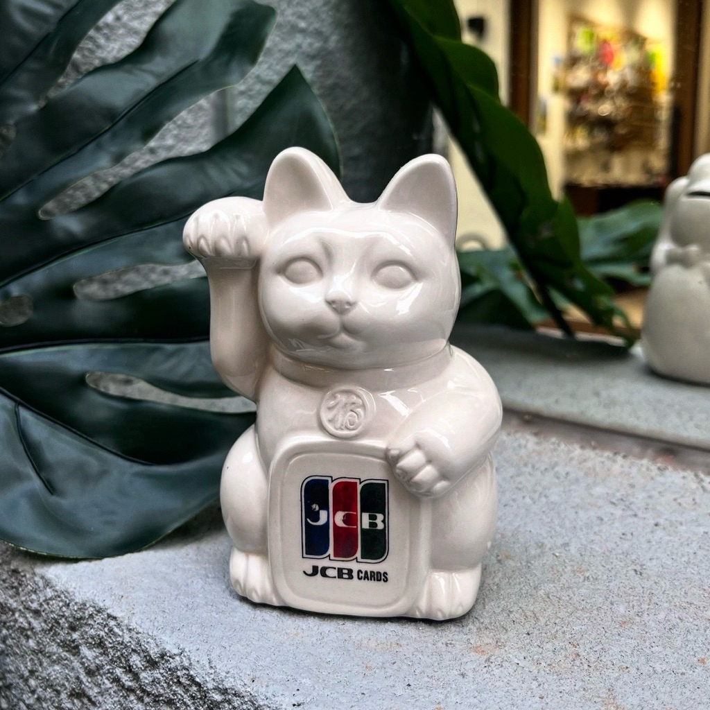 90s 日本JCB銀行陶瓷招財貓存錢筒二手古著蘑菇分隊| 蝦皮購物