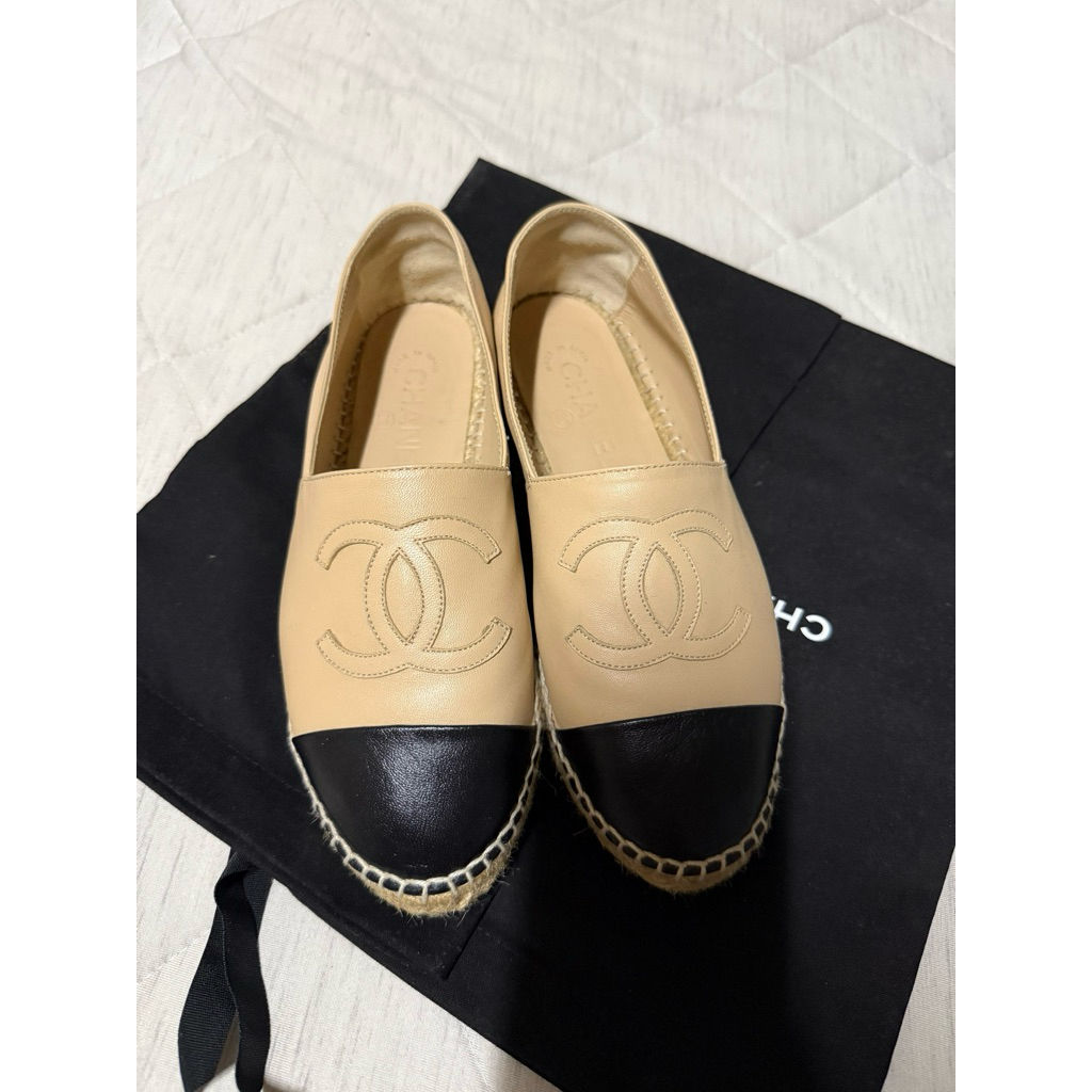 Chanel 草編鞋 37C 經典配色 二手正品 | 蝦皮購物