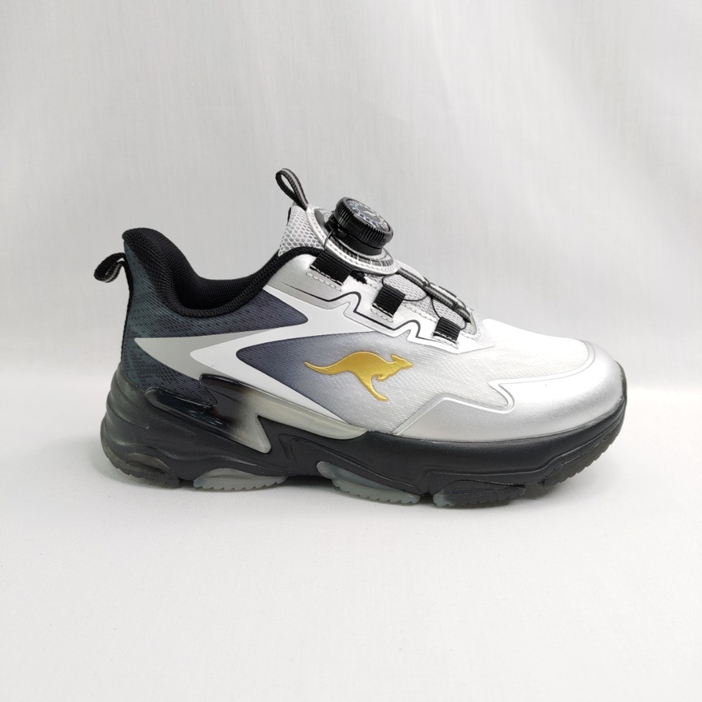 KangaROOS KK52168 SPECTRUM 大童 運動鞋 免鞋帶旋轉扣 透氣 灰黑【iSport愛運動】 | 蝦皮購物