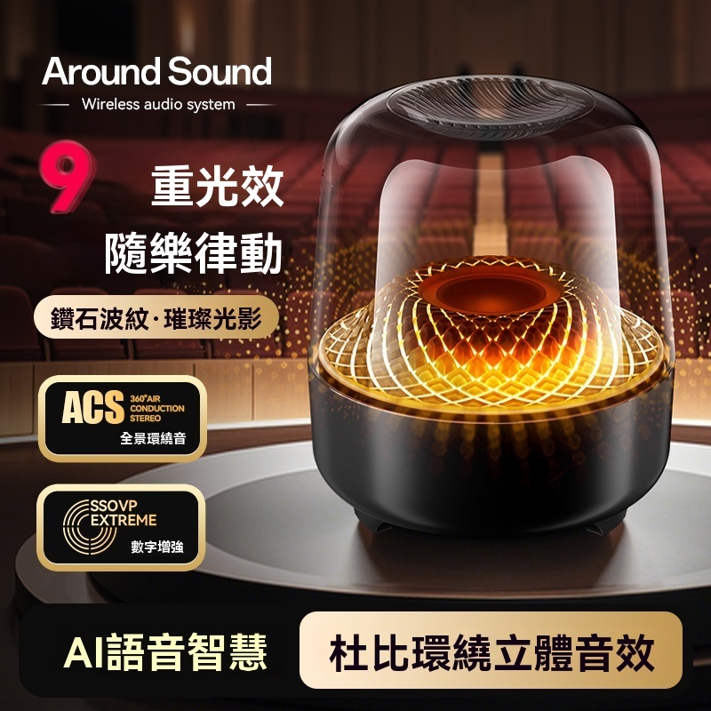 ★公司貨★ 琉璃五代重低音音箱｜360°環繞聲+鑽石燈效｜無損音質+9色氛圍燈｜支援隨身碟/TF卡｜千元內高CP值首選 | 蝦皮購物