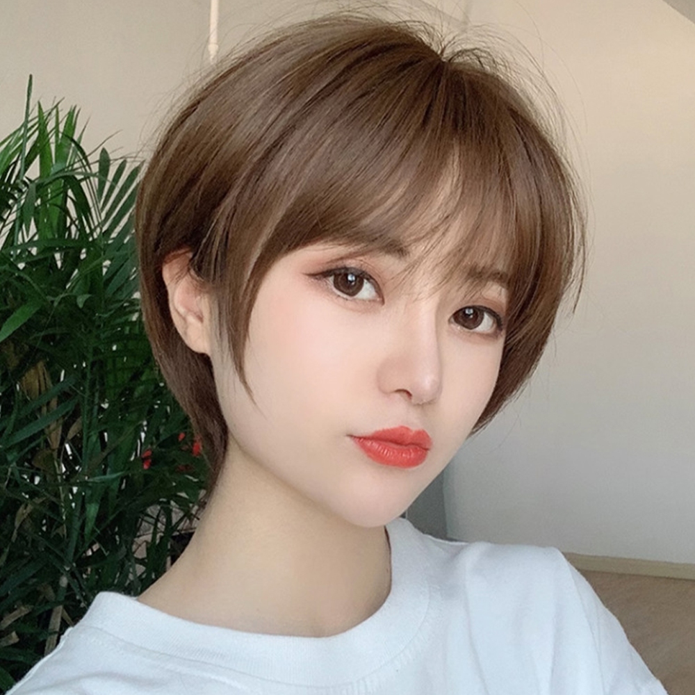 假髮 短髮 假髮套 短直髮 仿真人髮 女生假髮 模擬真髮 波波頭 減齡短髮 自然蓬鬆 全頭套式 亞麻色 改變造型 086 蝦皮購物 — free download